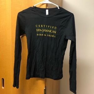 Jamaican long sleeve black tee